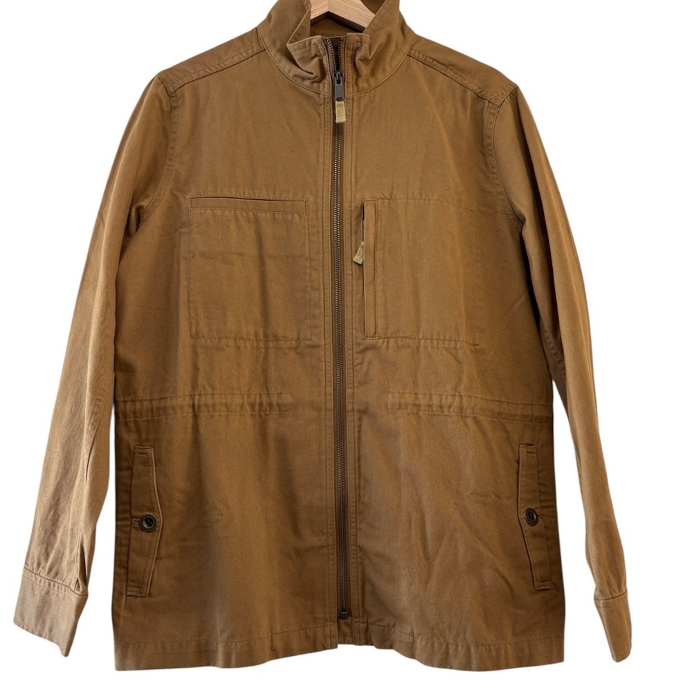 Garnet Hill Organic Cotton Cargo Jacket Utility Field Zip Front Pockets Size 10 - Picture 2 of 9